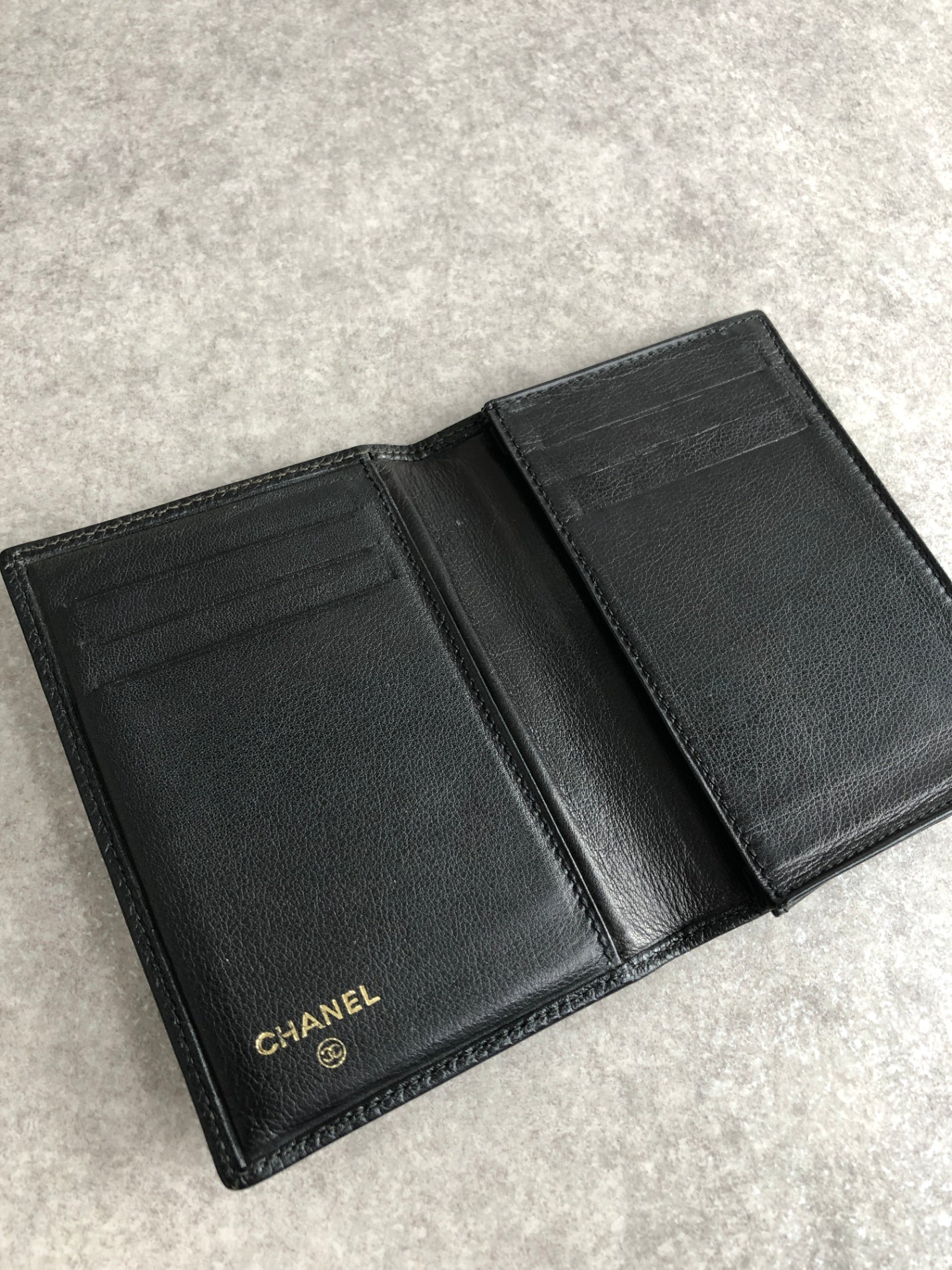 CHANEL Coco Mark Card holder Black Vintage 882n2e
