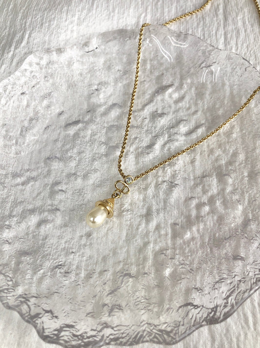 Christian Dior CD Logo Necklace Gold Vintage 5sf6cg