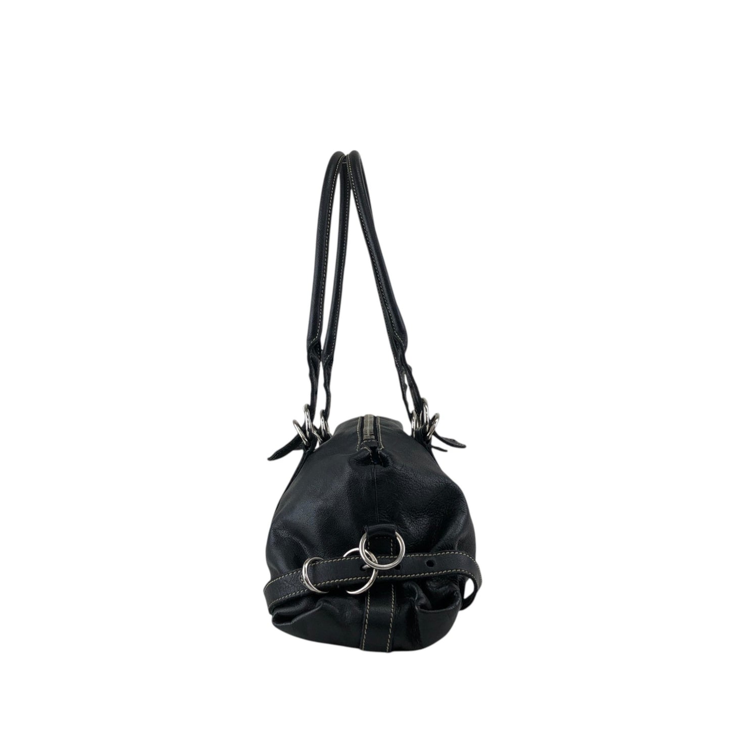 PRADA Logo Embossed Belt Handbag Black Vintage m8shz4