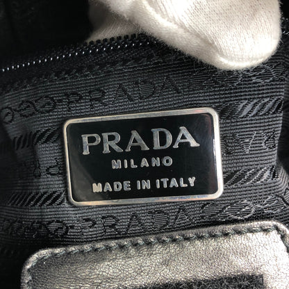 PRADA Logo Embossed Handbag Black Vintage skzrga