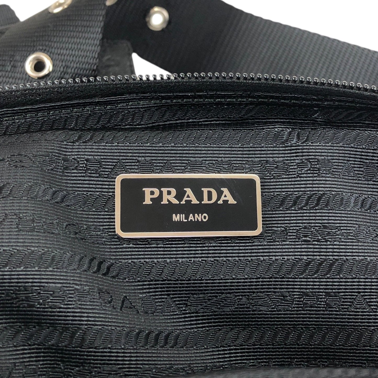 PRADA Tessuto Triangle Logo Shoulder bag Sling bag Black Vintage s8izt8