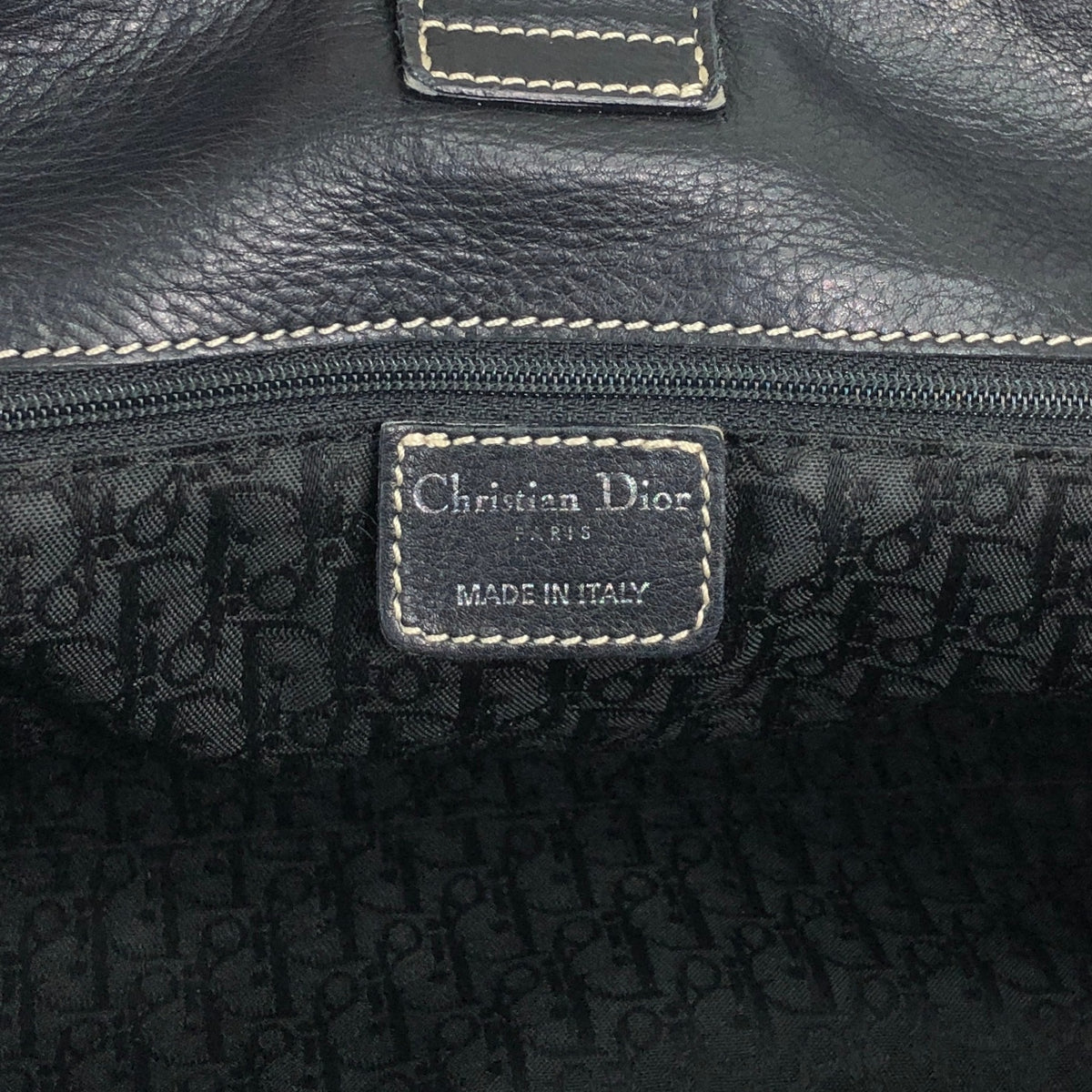 Christian Dior CD Logo Handbag Totebag Black Vintage js7hxe