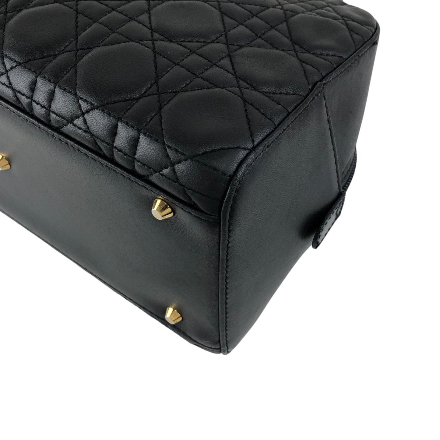 Christian Dior Cannage Small Boston bag Handbag Black Vintage ffmc6u