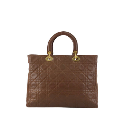 Christian Dior Lady Dior Cannage Two-way Handbag Shoulder bag Brown Vintage 8c3nvp