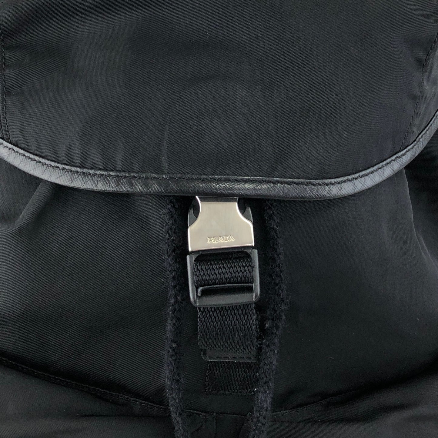 PRADA Tessuto Triangle Logo Backpack Black Vintage cdmpeg