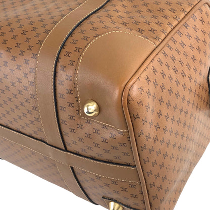 CELINE Triomphe PVC 皮革手提包波士頓包棕色復古 v4ikr4 