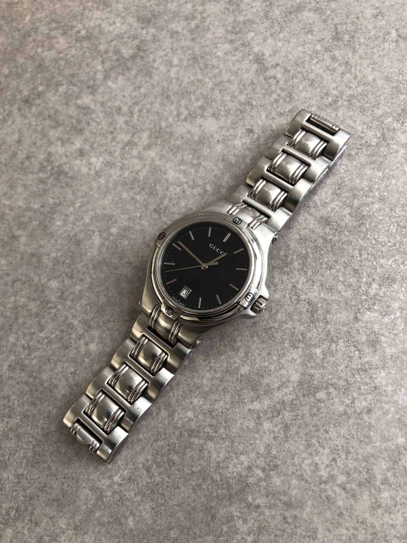 GUCCI Quartz Watch Silver 9040M Vintage vni76i