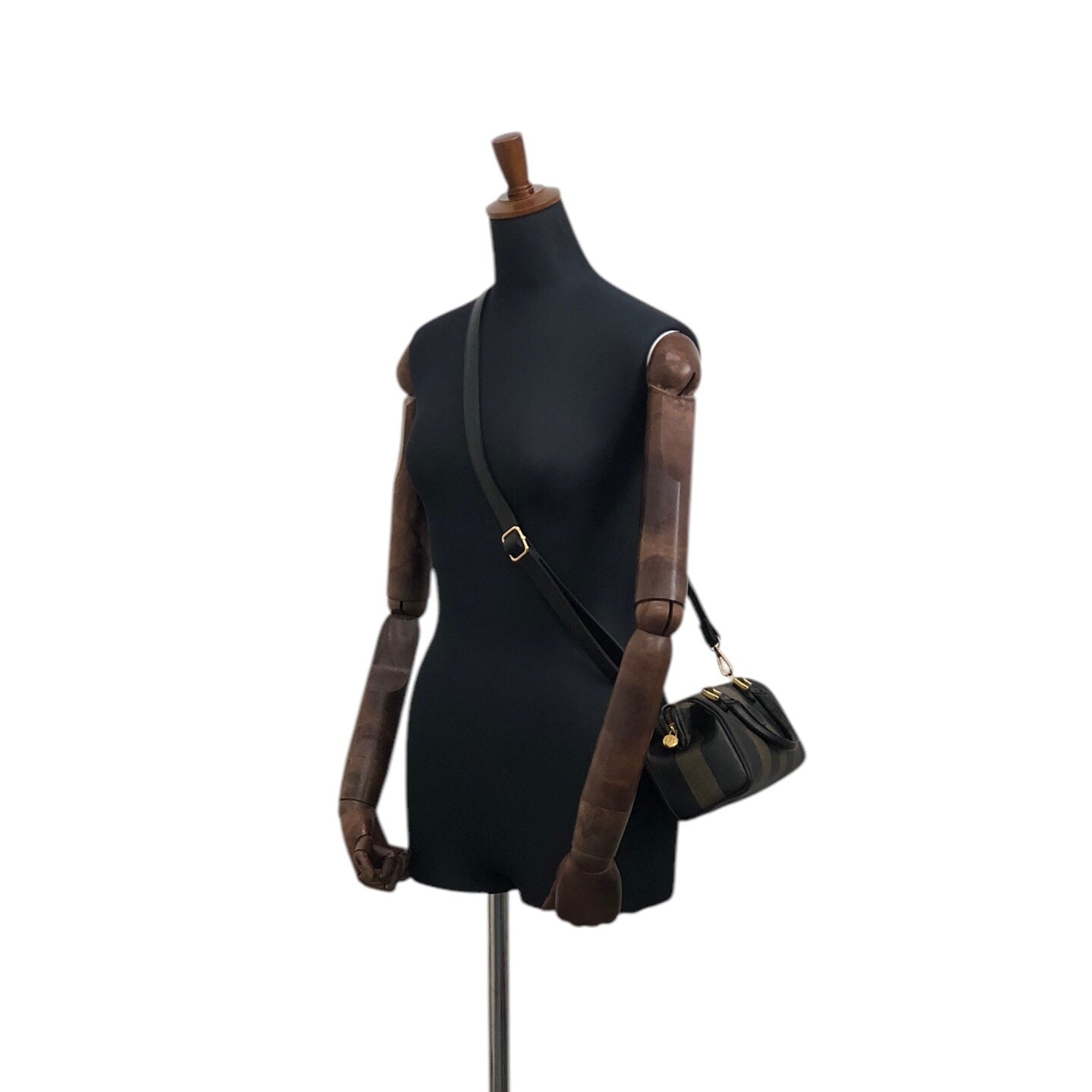 FENDI Pecan Two-way Small Handbag Shoulder bag Black Vintage pca6y8