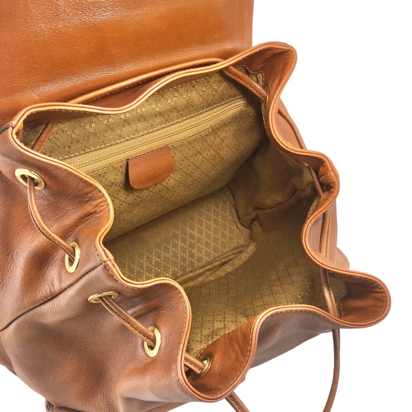 GUCCI Bamboo Turn Lock Double Pocket Backpack Brown Vintage sdazp3