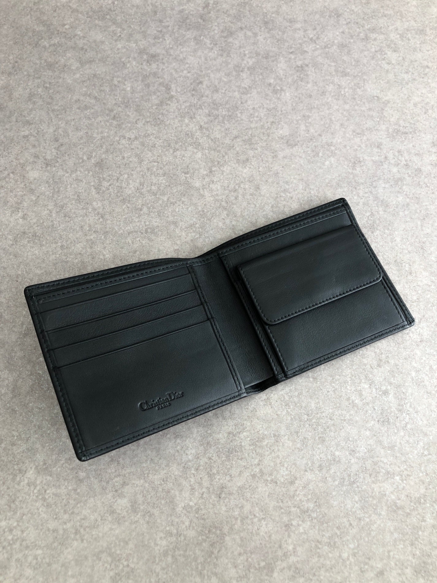 Christian Dior Logo Folded Wallet Black Vintage wafc3a