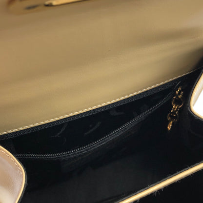 Salvatore Ferragamo Gancini 皮革頂部手把手提包米色復古 2xyxrd 