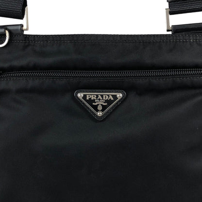 PRADA Tessuto Triangle Logo Shoulder bag Black Vintage g7nprp
