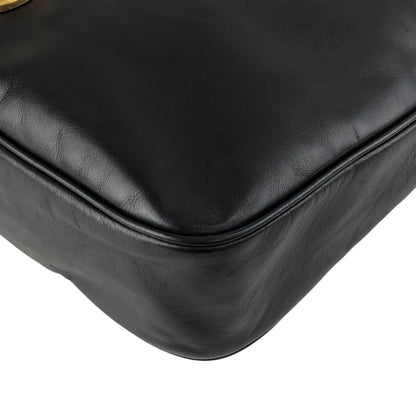 CELINE Circle Logo Shoulder bag Black Vintage mkxe53