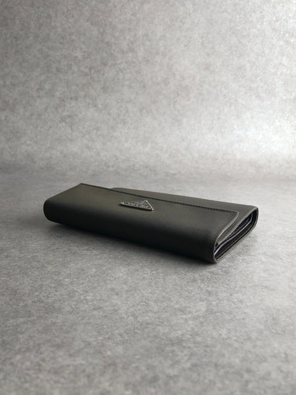 PRADA Tessuto Triangle Logo Trifold Wallet Black M510 Vintage icewt8