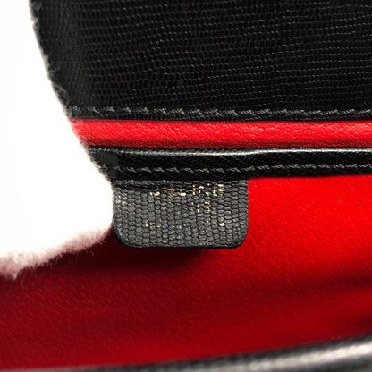 CELINE Front Buckle logo Charm Shoulder bag Black Vintage tpxej8