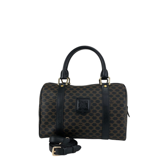 CELINE Macadam Blason Two-way Small Boston bag Shoulder bag Black Vintage anvhd8