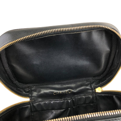 CHANEL Coco Mark Handbag Vanity bag Black Vintage 2gh32d