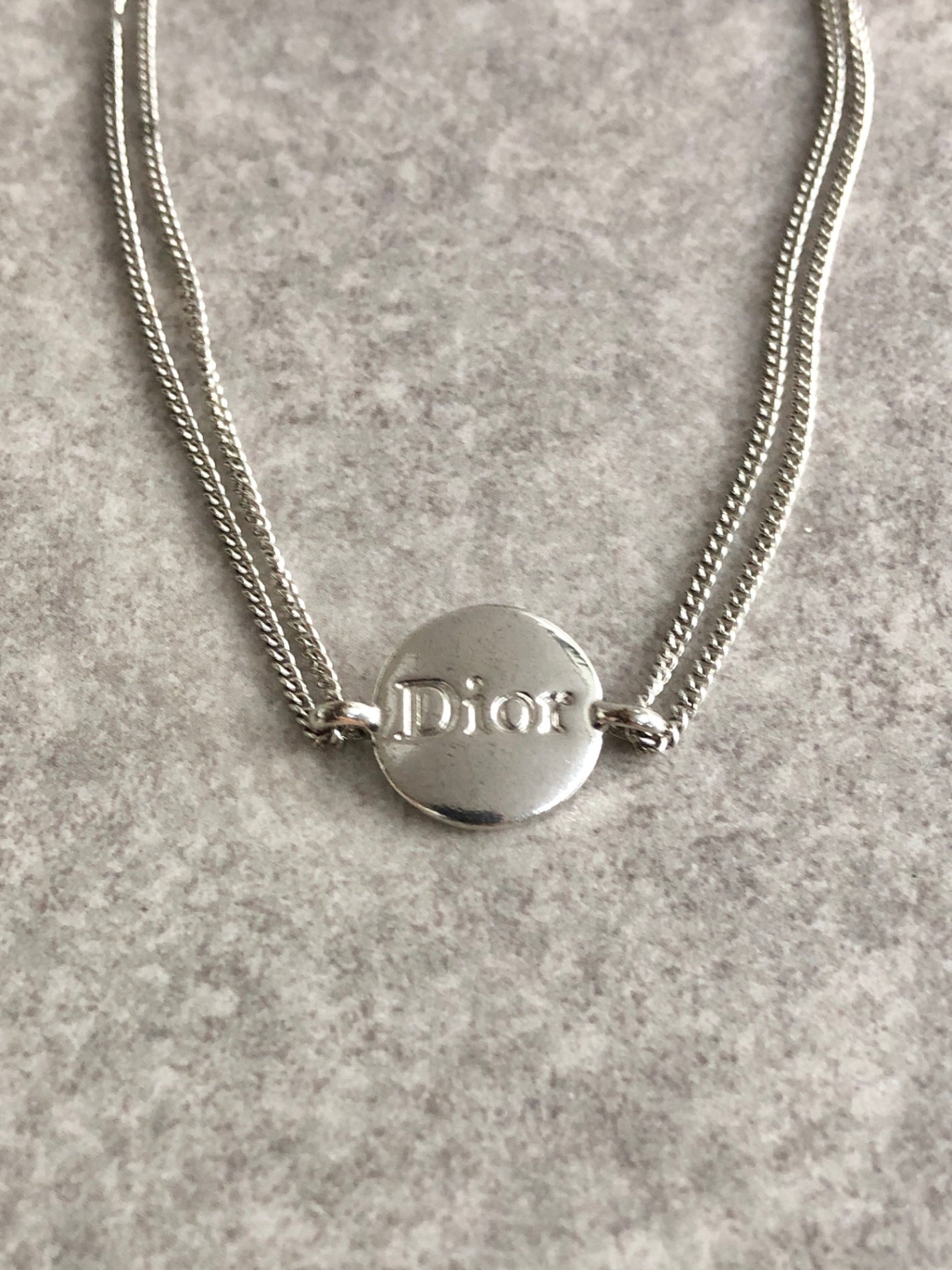 Christian Dior Logo Bracelet Silver Vintage ngucub