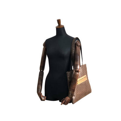 CELINE Macadam Logo Handbag Totebag Brown Vintage idxpny