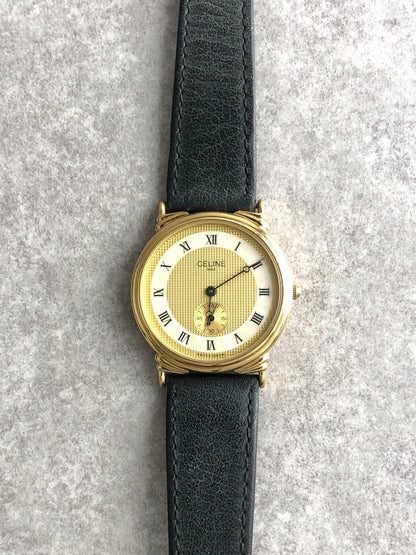 CELINE Watch Gold×Black Vintage k2wzaa