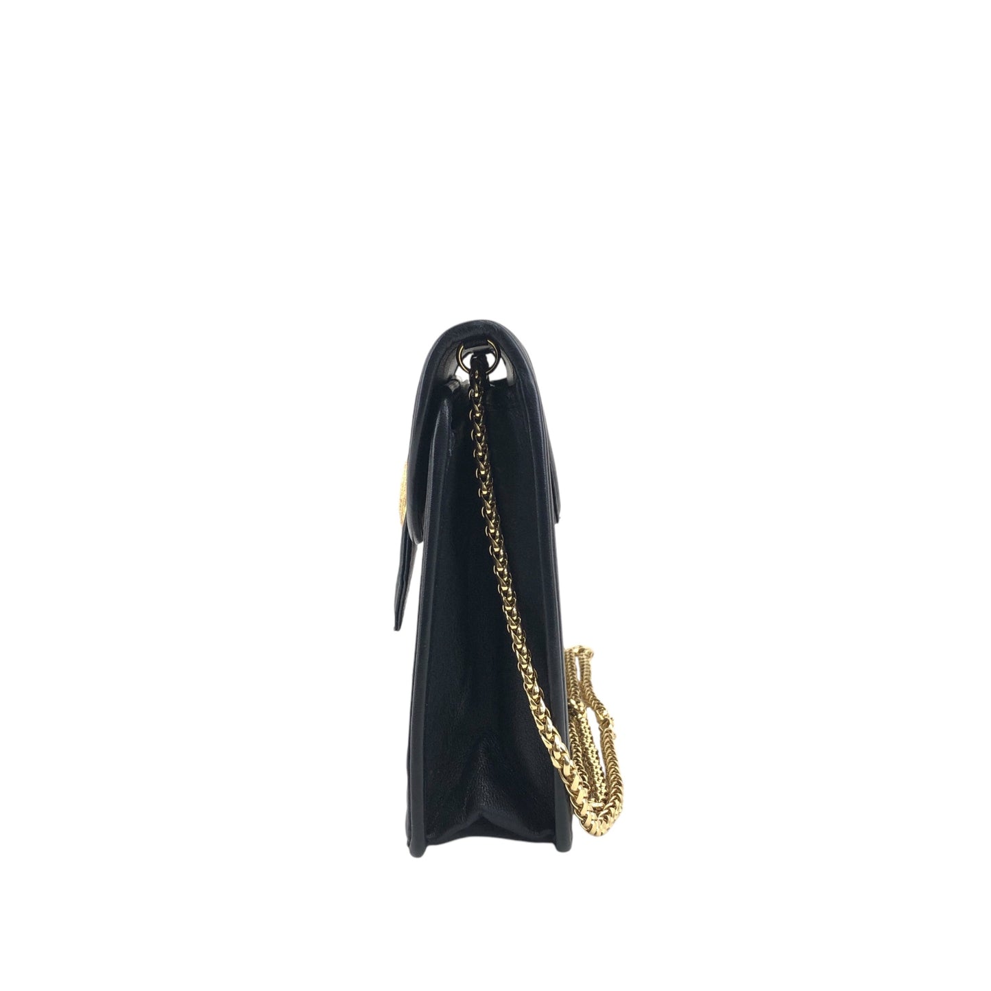 Yves Saint Laurent Medal Chain Shoulder bag Black Vintage 7mstfw