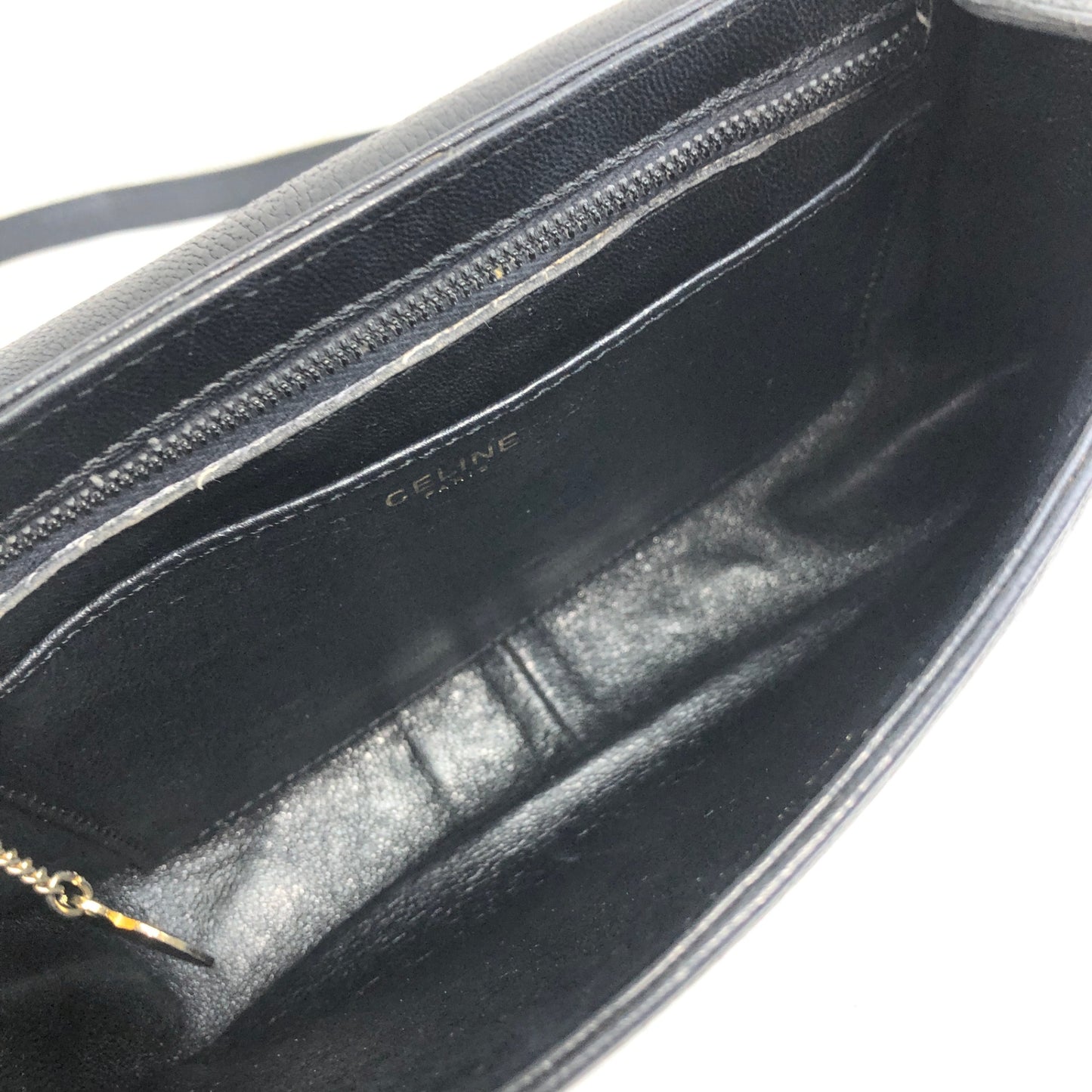 CELINE Blason Shoulder bag Black Vintage 36f56v