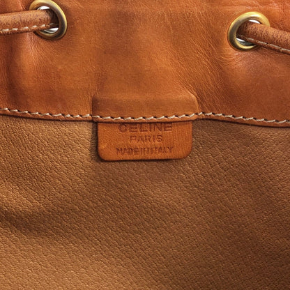 CELINE Macadam Blason Drawstring Shoulder bag Brown Vintage p8wjvh