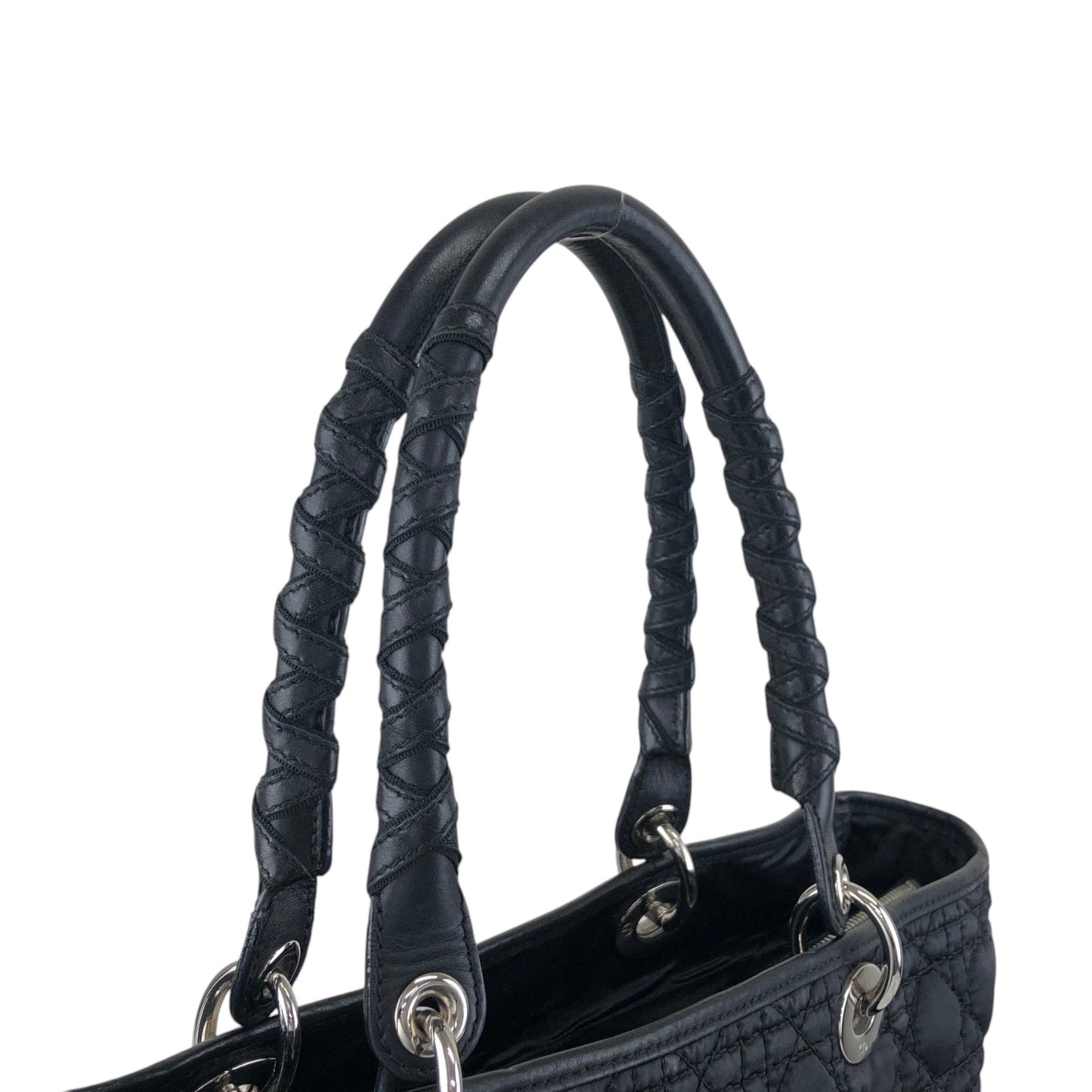 Christian Dior Cannage Charm Totebag Black Vintage ggknav