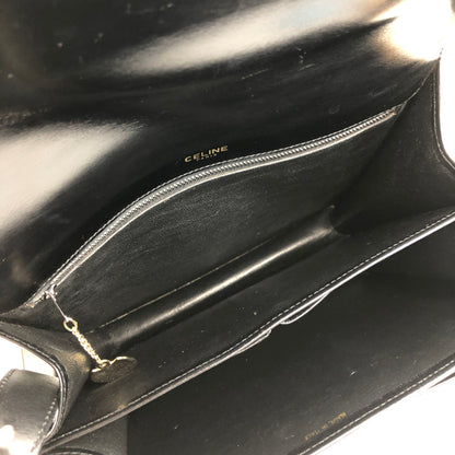 CELINE Horseshoe Crossbody Shoulder bag Black Vintage ueee8w