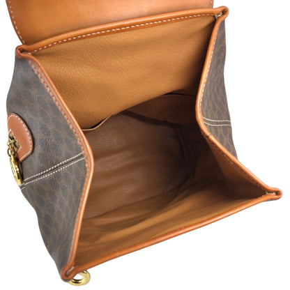 CELINE Macadam Triomphe Flap Backpack Brown Vintage mesz66