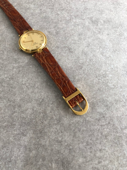 Christian Dior Watch Gold×Brown Vintage 3006 7ivzj6