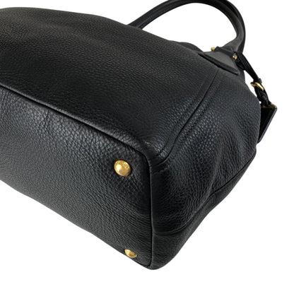 PRADA Logo Handbag Black BN2534 Vintage 6ubit3