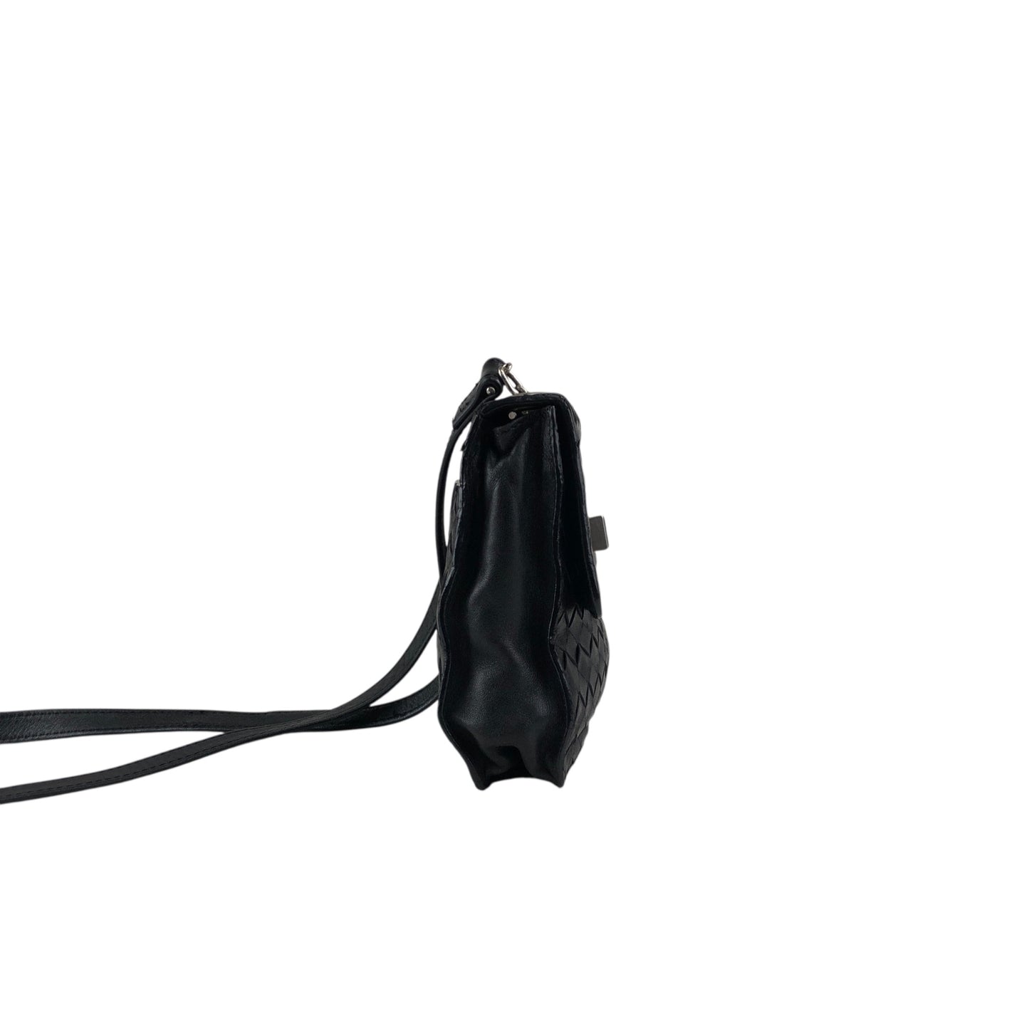 Bottega Veneta Intrecciato Turn Lock Shoulder bag Black Vintage jk5whm