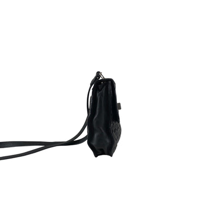 Bottega Veneta Intrecciato Turn Lock Shoulder bag Black Vintage jk5whm