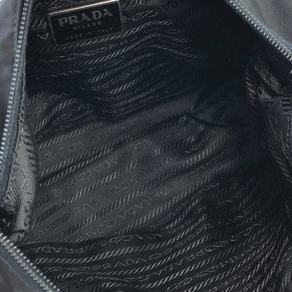 PRADA Triangle Logo Nylon Shoulder bag Hobobag Black Vintage bbyjfb