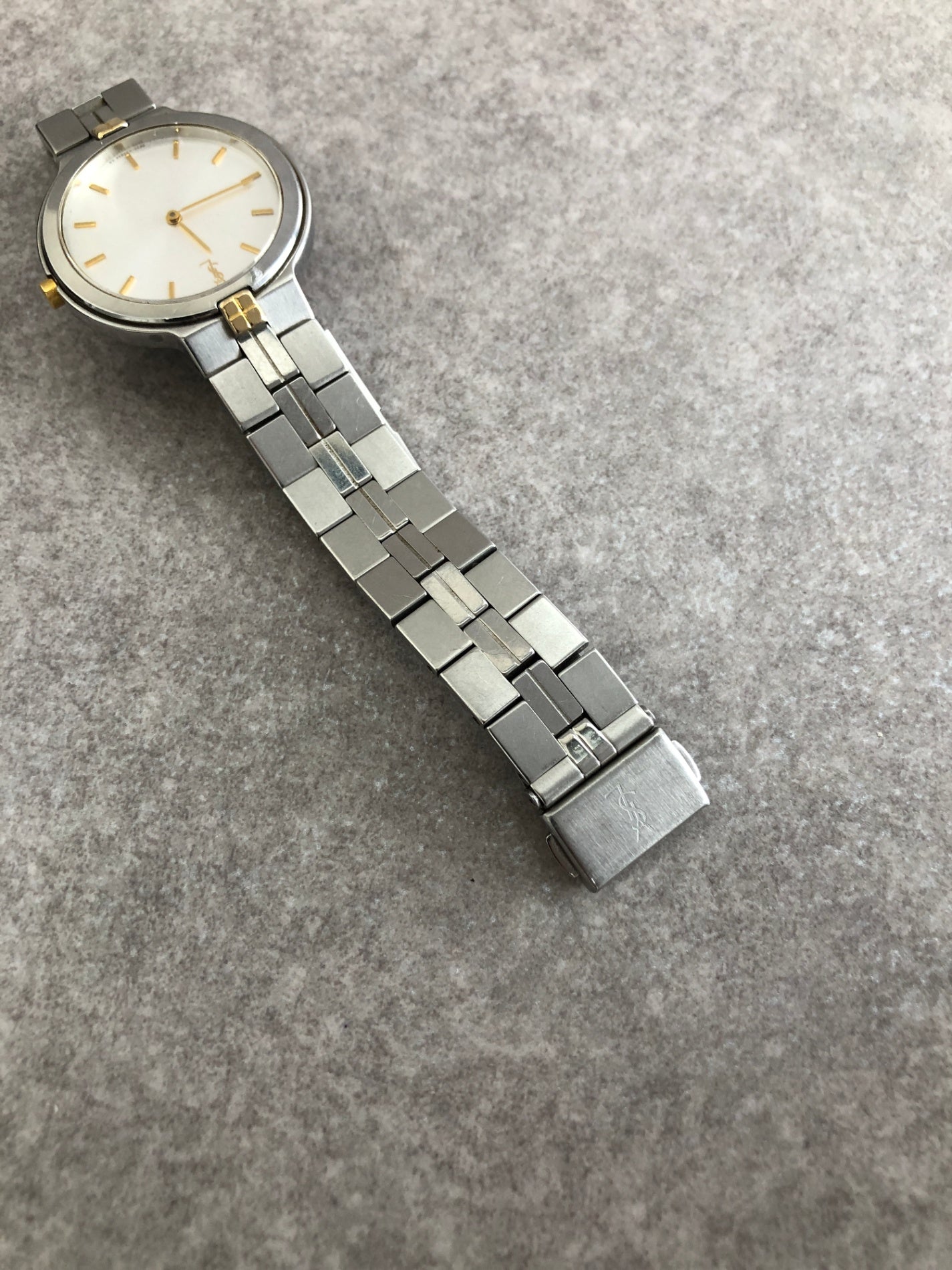 Yves Saint Laurent YSL Logo Watch Silver Vintage 6pjpwm
