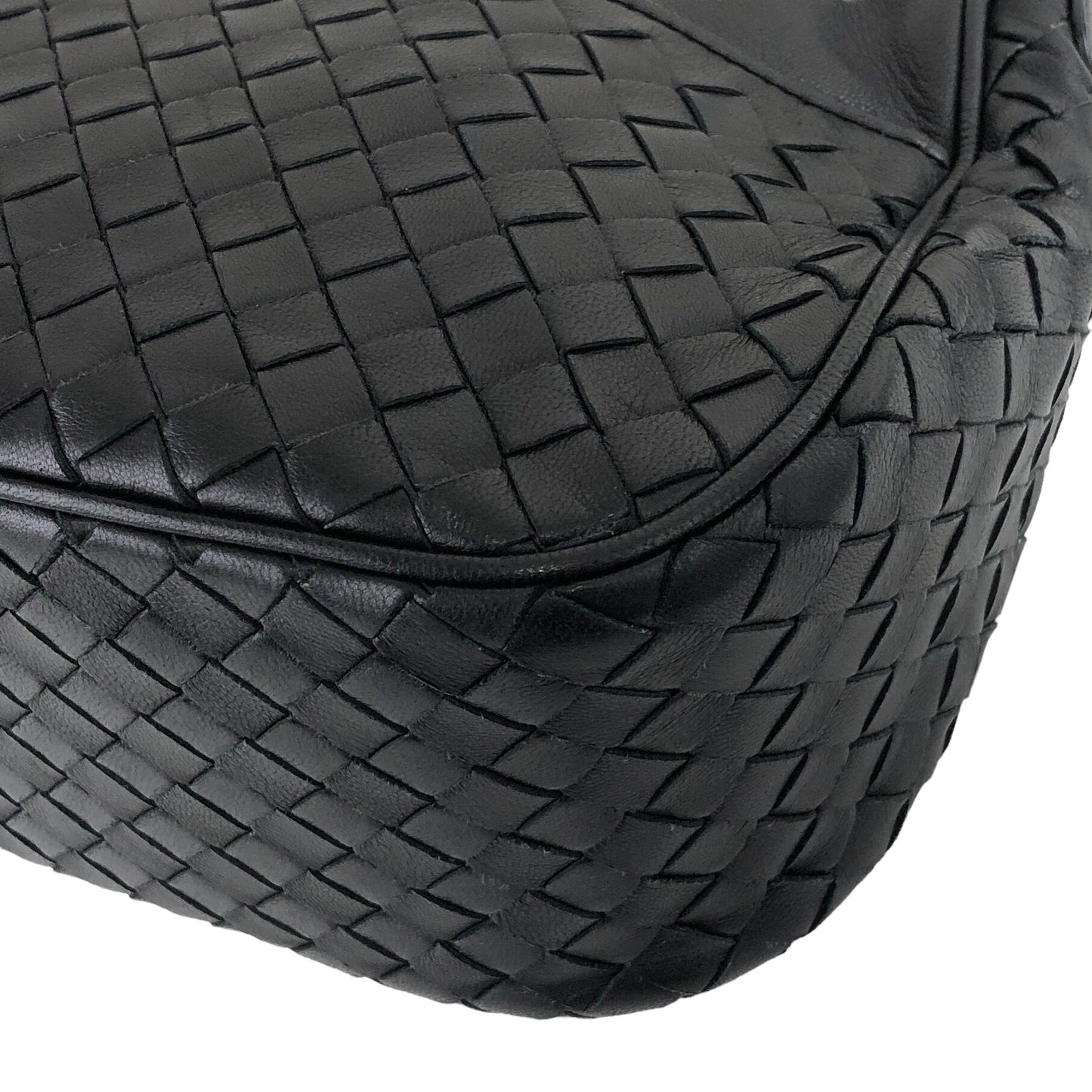 Bottega Veneta Intrecciato Shoulder bag Black Vintage 72bjzn