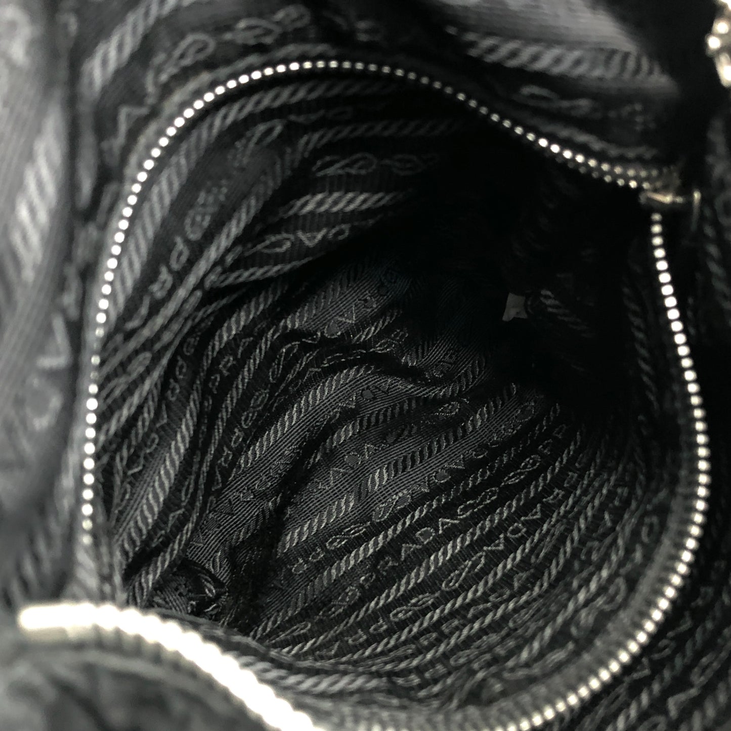 PRADA Triangle Logo Front Buckle Shoulder bag Black Vintage n23xhp