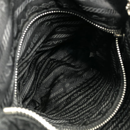 PRADA Triangle Logo Front Buckle Shoulder bag Black Vintage n23xhp