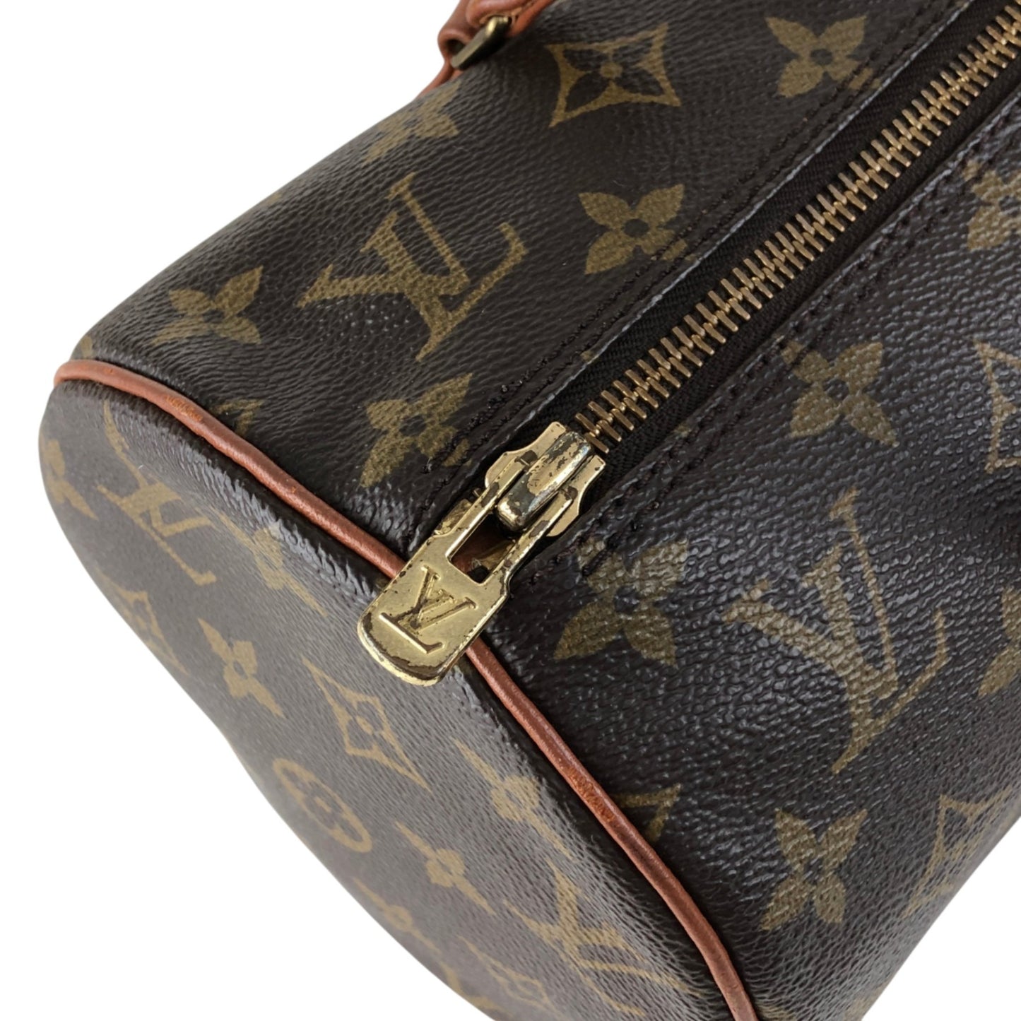 LOUIS VUITTON Monogram Handbag Pouch Brown Vintage kkcs2t