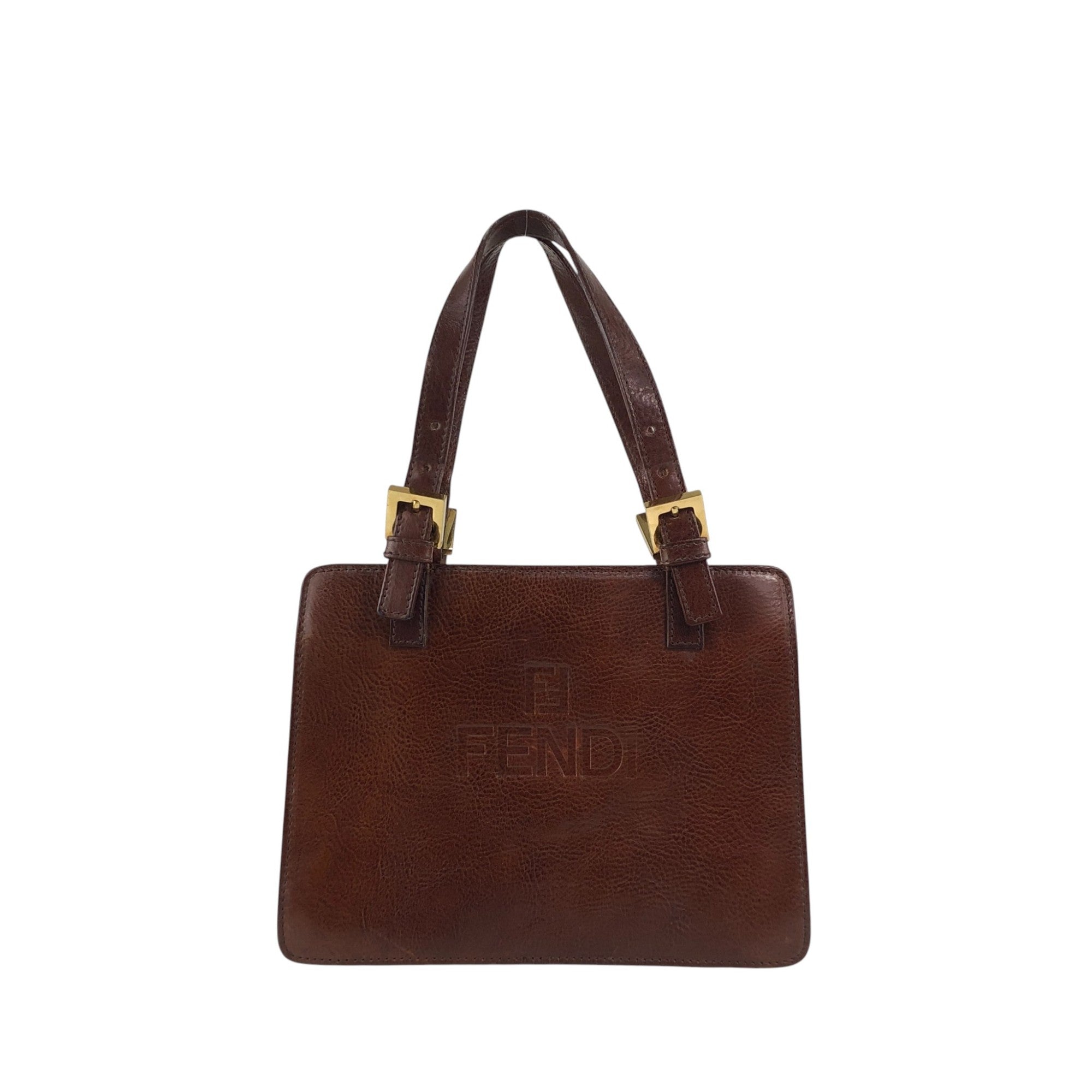 Fendi ボディバッグ ロゴプリント ブラウン Explore a Fendi Brown Zucchino Canvas Logo Shoulder Bag