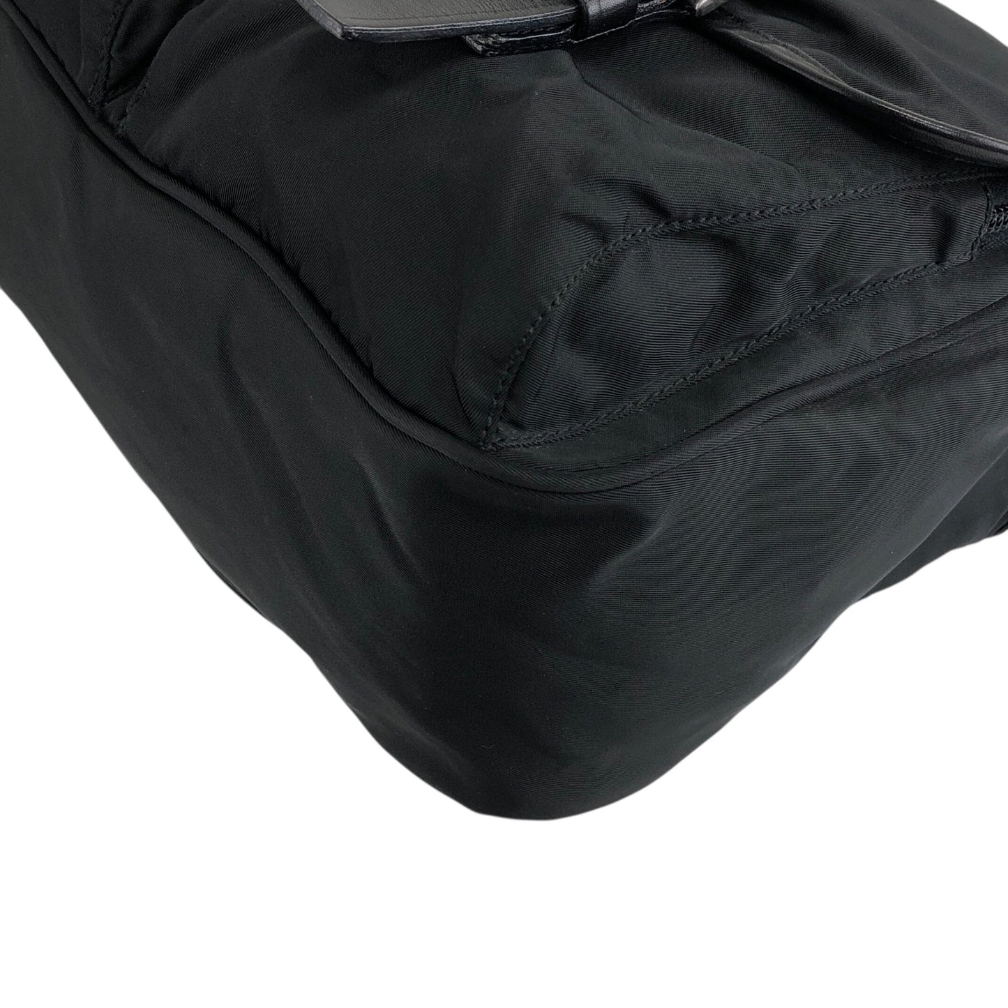 PRADA Triangle Logo Shoulder bag Black Vintage s5jtyw