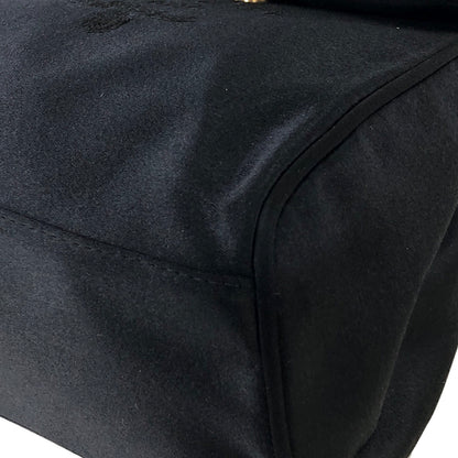 PRADA Logo Motif Satin Handbag Black Vintage 5vsuzi