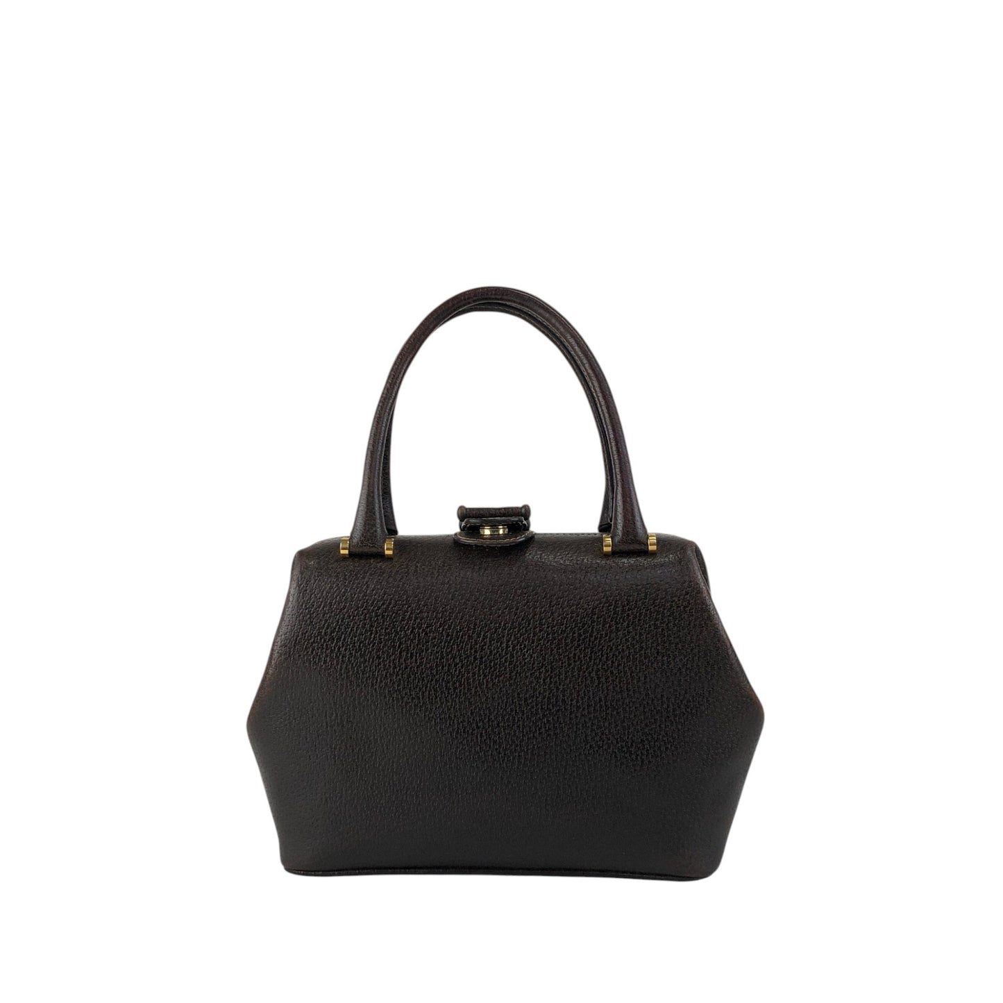GUCCI Metal Clasp Handbag Brown Vintage fva3h4