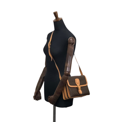 CELINE Macadam Blason Shoulder bag Brown Vintage cwx3rn