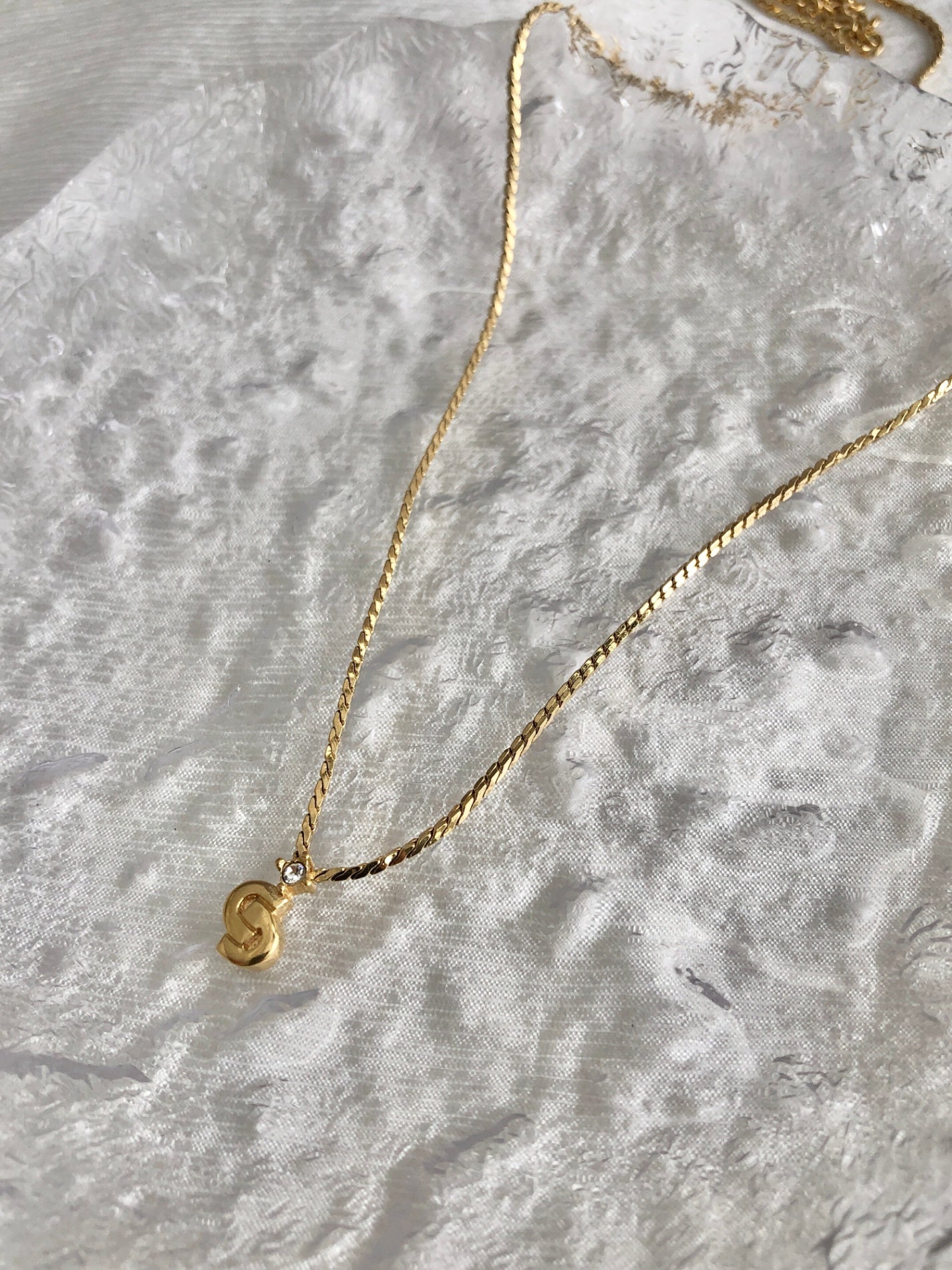 Christian Dior CD Logo Necklace Gold Vintage a4e5gp