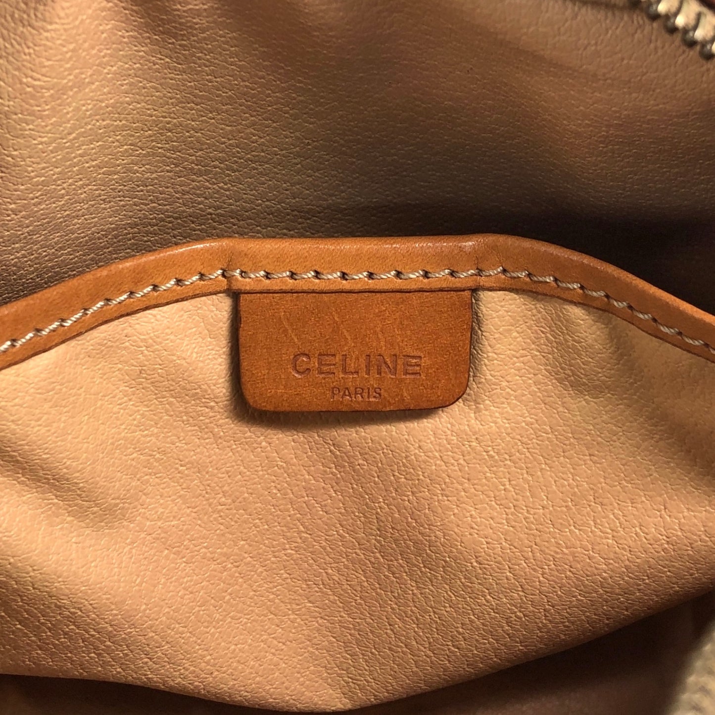 CELINE Macadam Blason Shoulder bag Brown Vintage y5kjmd