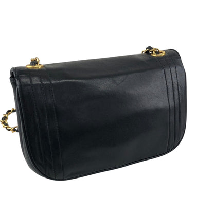CHANEL Coco Mark Chain Shoulder bag Black Vintage jtk3dw