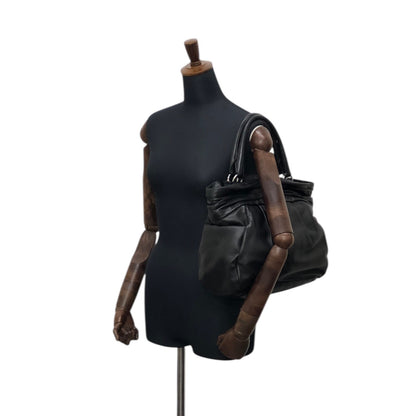 PRADA Logo Handbag Black Vintage bkzmzt