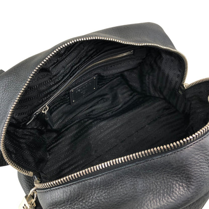 PRADA Logo Embossed Small Boston bag Handbag Black Vintage ydeszs